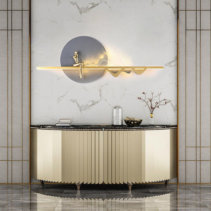 Round Iron Silicone Strip Acrylic LED Wall Sconce Lamp