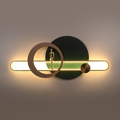 Round Iron Silicone Strip Acrylic LED Wall Sconce Lamp
