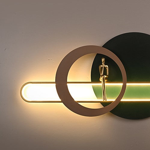 Round Iron Silicone Strip Acrylic LED Wall Sconce Lamp