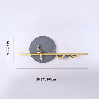 Round Iron Silicone Strip Acrylic LED Wall Sconce Lamp