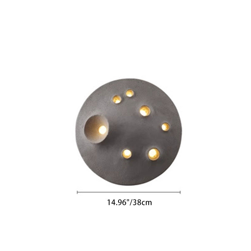 Creative Moon Round Concrete LED Wall Sconce Lamp