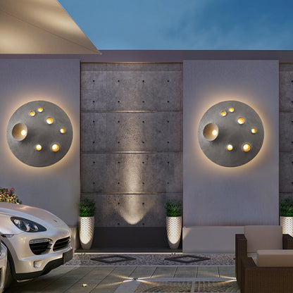 Creative Moon Round Concrete LED Wall Sconce Lamp