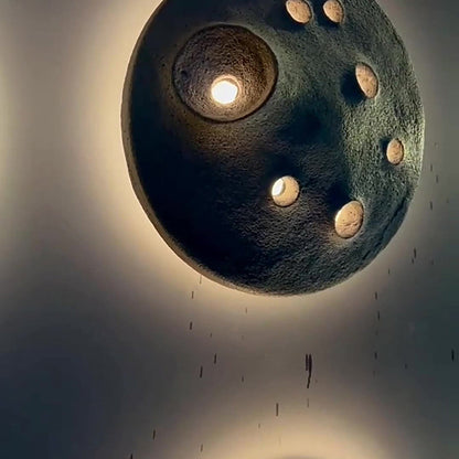 Creative Moon Round Concrete LED Wall Sconce Lamp