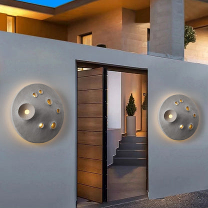 Creative Moon Round Concrete LED Wall Sconce Lamp