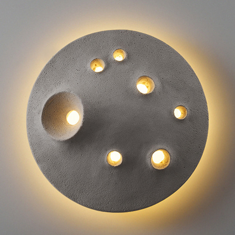 Creative Moon Round Concrete LED Wall Sconce Lamp