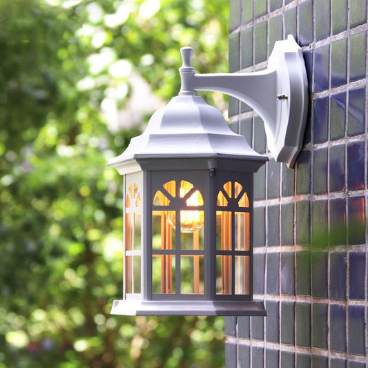 Waterproof Cylinder Aluminum Glass 1-Light Wall Sconce Lamp