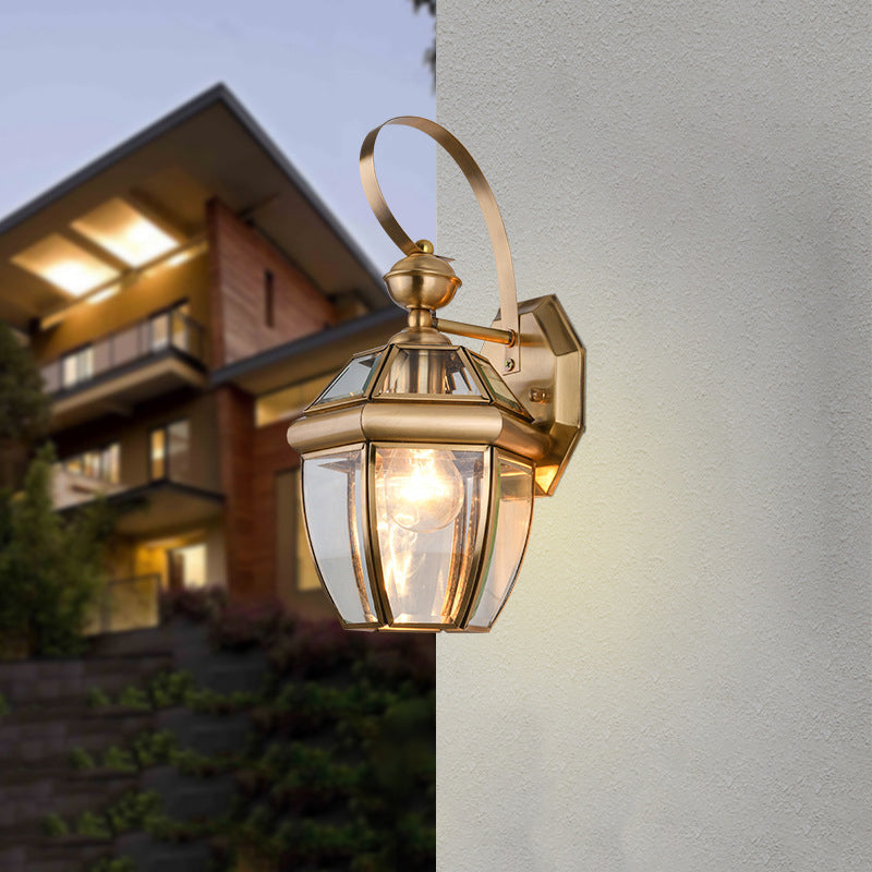 Nordic Dome Copper Glass 1-Light Wall Sconce Lamp