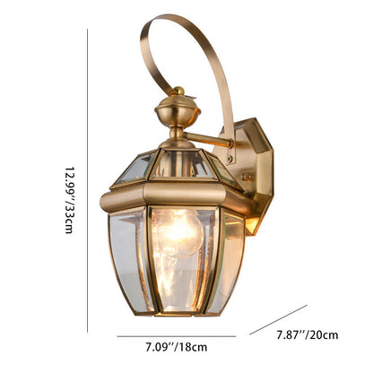 Nordic Dome Copper Glass 1-Light Wall Sconce Lamp