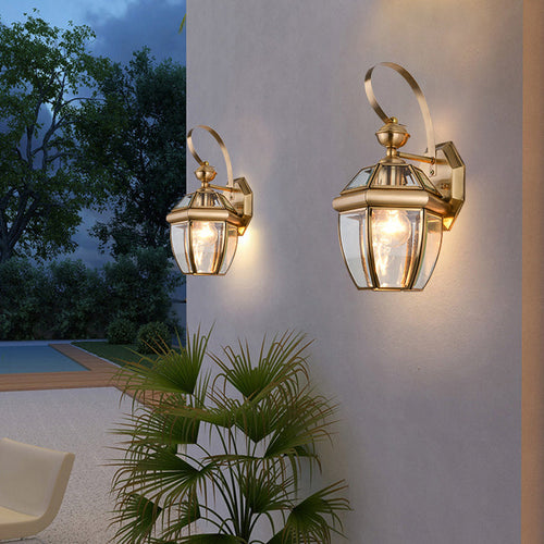 Nordic Dome Copper Glass 1-Light Wall Sconce Lamp