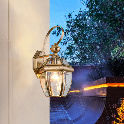 Nordic Dome Copper Glass 1-Light Wall Sconce Lamp