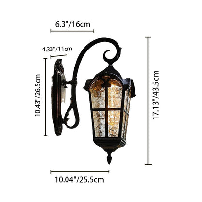 Rectangular Aluminum Glass 1-Light Wall Sconce Lamp