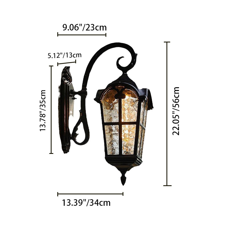 Rectangular Aluminum Glass 1-Light Wall Sconce Lamp