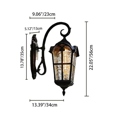 Rectangular Aluminum Glass 1-Light Wall Sconce Lamp
