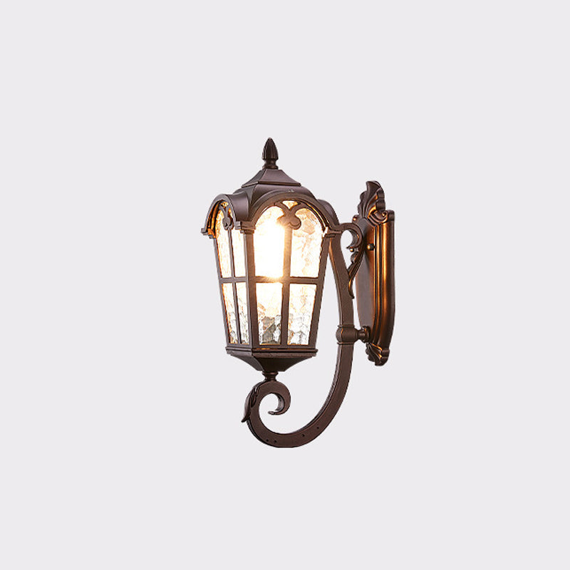Rectangular Aluminum Glass 1-Light Wall Sconce Lamp