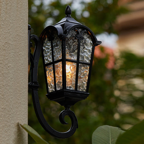 Rectangular Aluminum Glass 1-Light Wall Sconce Lamp