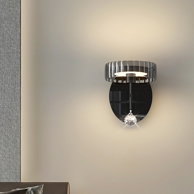 Minimalist Round Iron Aluminum Glass LED Wall Sconce Lamp