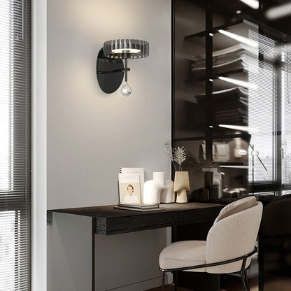 Minimalist Round Iron Aluminum Glass LED Wall Sconce Lamp