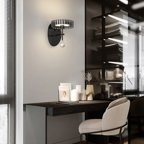 Minimalist Round Iron Aluminum Glass LED Wall Sconce Lamp