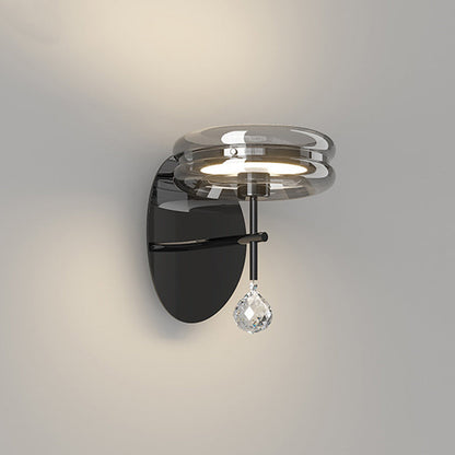 Minimalist Round Iron Aluminum Glass LED Wall Sconce Lamp