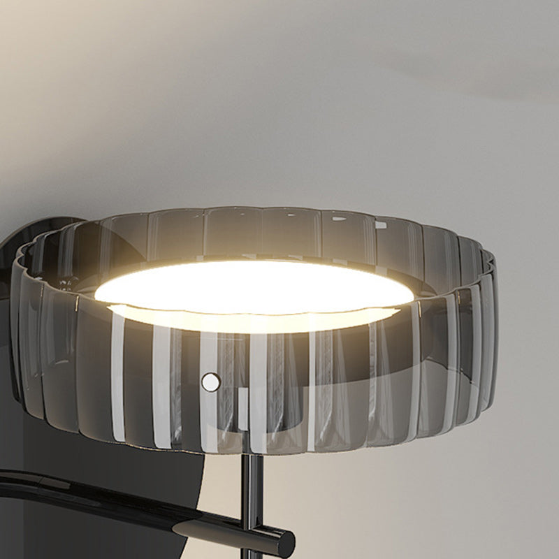 Minimalist Round Iron Aluminum Glass LED Wall Sconce Lamp