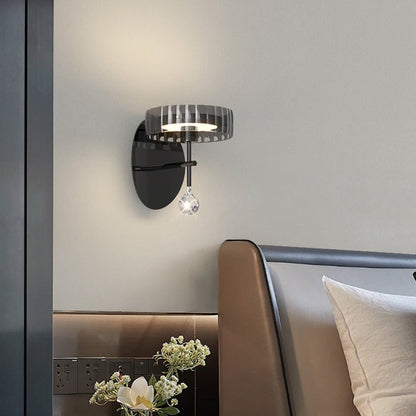 Minimalist Round Iron Aluminum Glass LED Wall Sconce Lamp