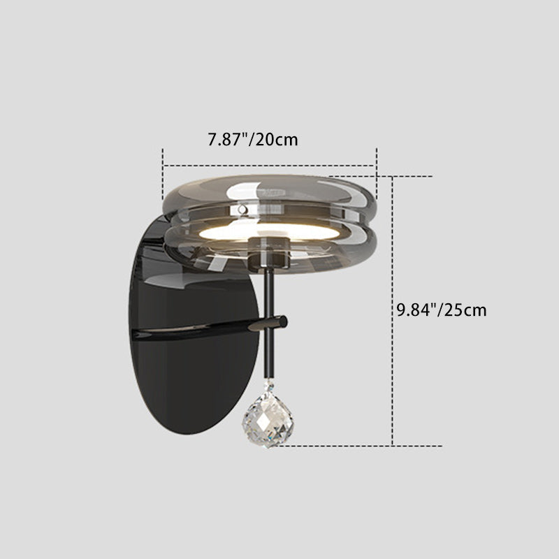 Minimalist Round Iron Aluminum Glass LED Wall Sconce Lamp