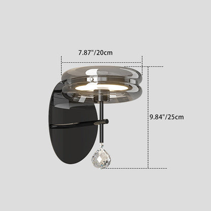Minimalist Round Iron Aluminum Glass LED Wall Sconce Lamp