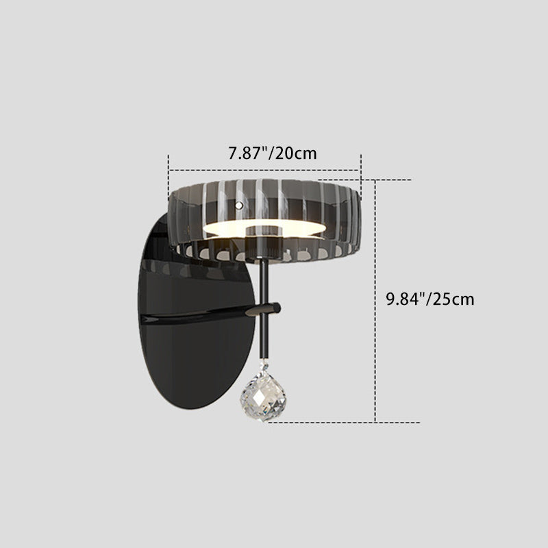 Minimalist Round Iron Aluminum Glass LED Wall Sconce Lamp