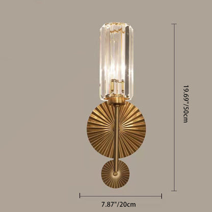 Luxury Cylinder Iron Crystal 1-Light Wall Sconce Lamp