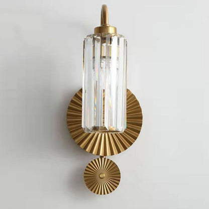 Luxury Cylinder Iron Crystal 1-Light Wall Sconce Lamp