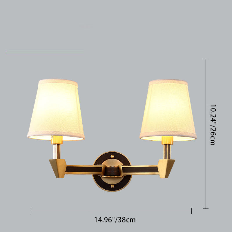 Cylinder Copper Glass 1/2 Light Wall Sconce Lamp