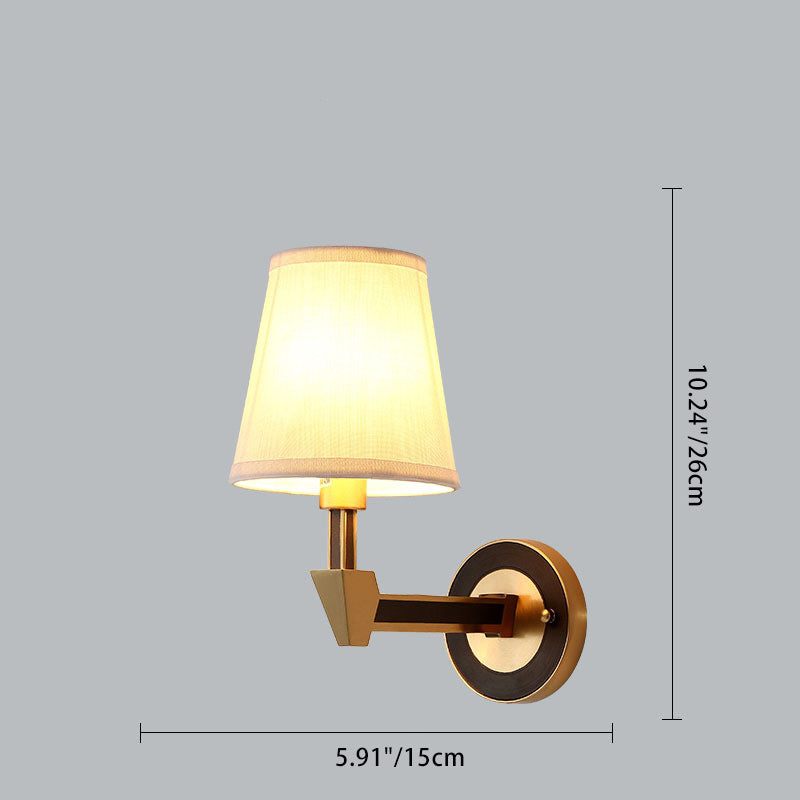 Cylinder Copper Glass 1/2 Light Wall Sconce Lamp