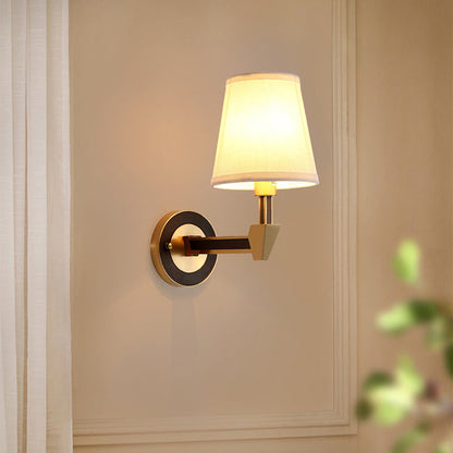 Cylinder Copper Glass 1/2 Light Wall Sconce Lamp