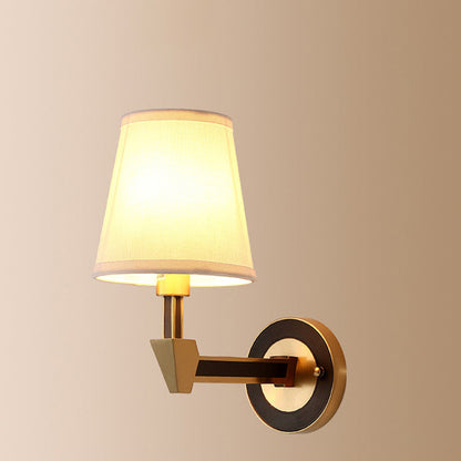 Cylinder Copper Glass 1/2 Light Wall Sconce Lamp