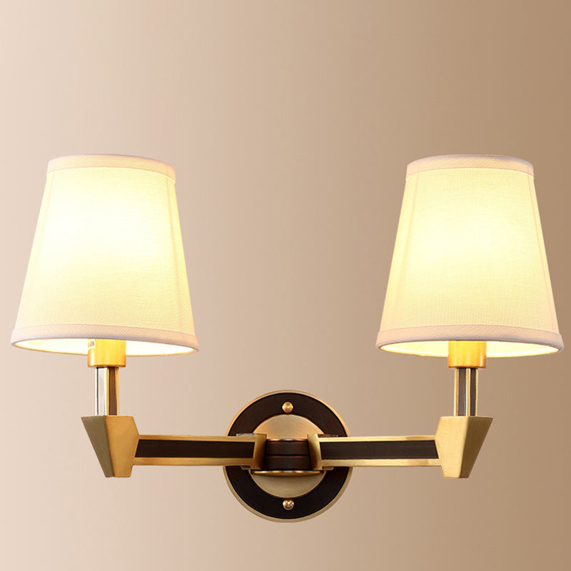 Cylinder Copper Glass 1/2 Light Wall Sconce Lamp