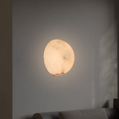 Scandinavian Round Copper Marble 1-Light Wall Sconce Lamp