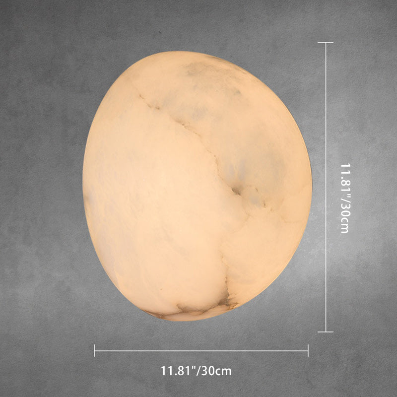 Scandinavian Round Copper Marble 1-Light Wall Sconce Lamp
