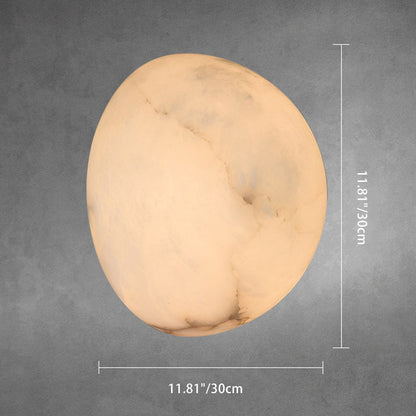 Scandinavian Round Copper Marble 1-Light Wall Sconce Lamp