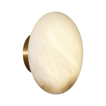 Scandinavian Round Copper Marble 1-Light Wall Sconce Lamp