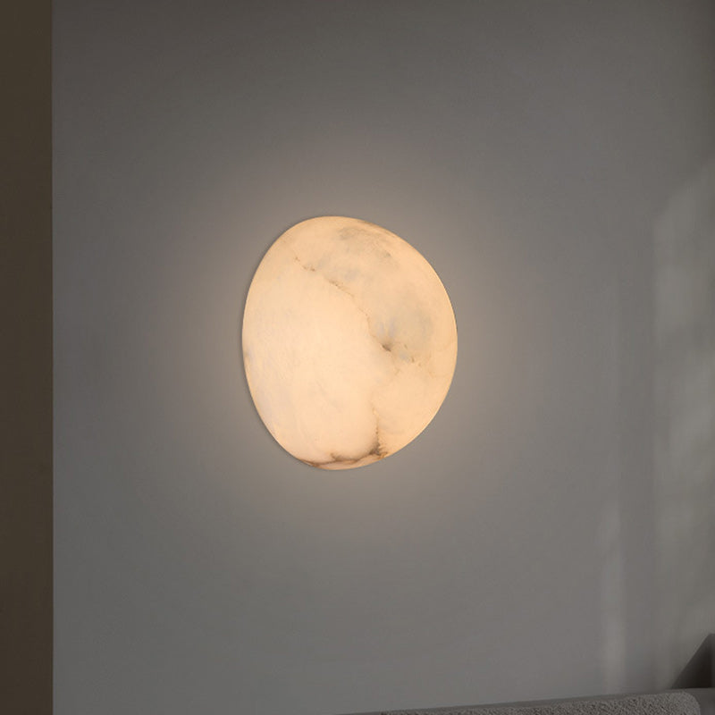 Scandinavian Round Copper Marble 1-Light Wall Sconce Lamp