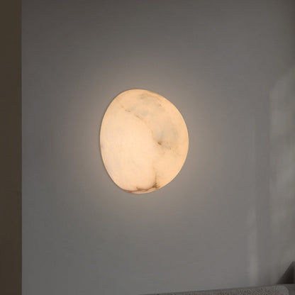 Scandinavian Round Copper Marble 1-Light Wall Sconce Lamp