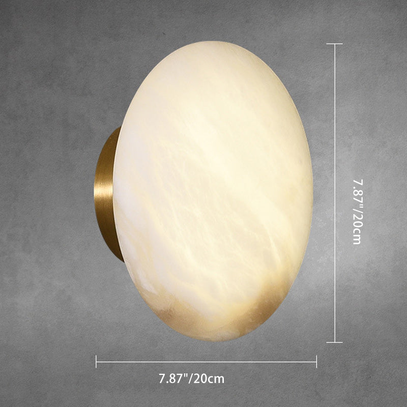 Scandinavian Round Copper Marble 1-Light Wall Sconce Lamp