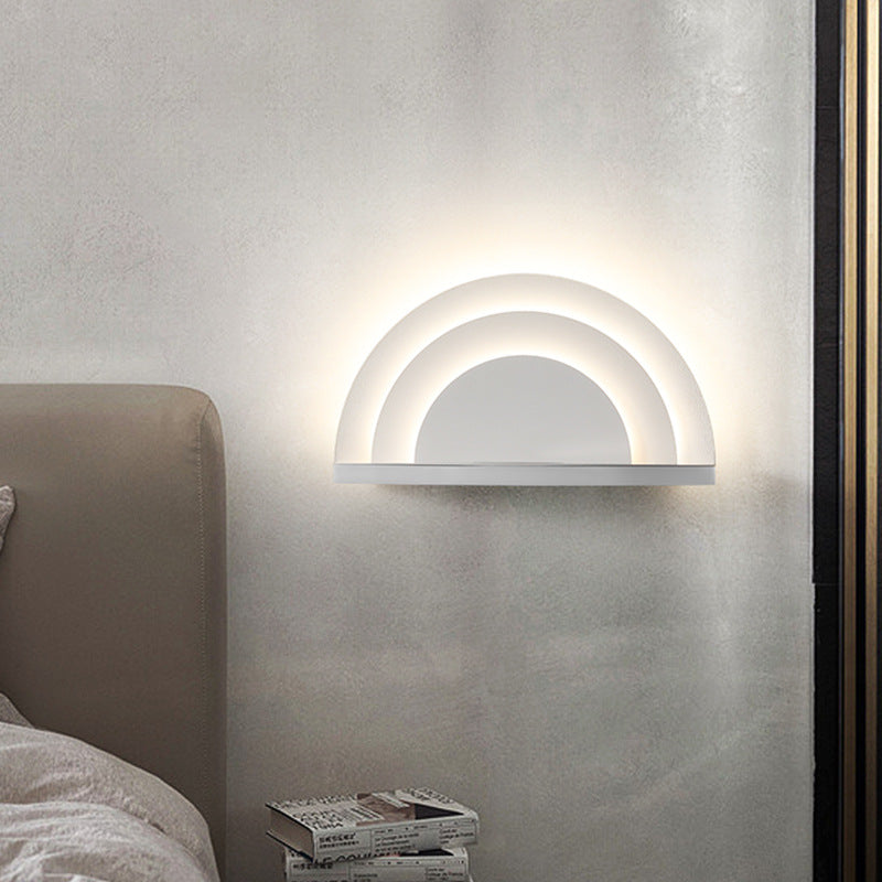 Minimalist Semicircle Iron Acrylic LED Wall Sconce Lamp