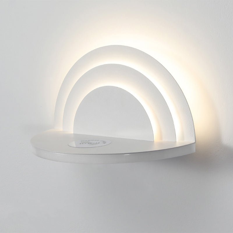 Minimalist Semicircle Iron Acrylic LED Wall Sconce Lamp