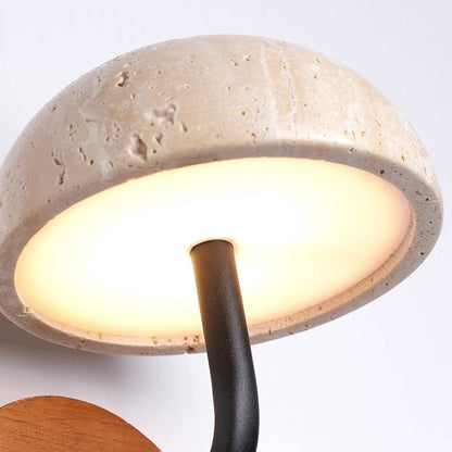 Japanese Yellow Travertine Walnut LED Wall Sconce Lamp