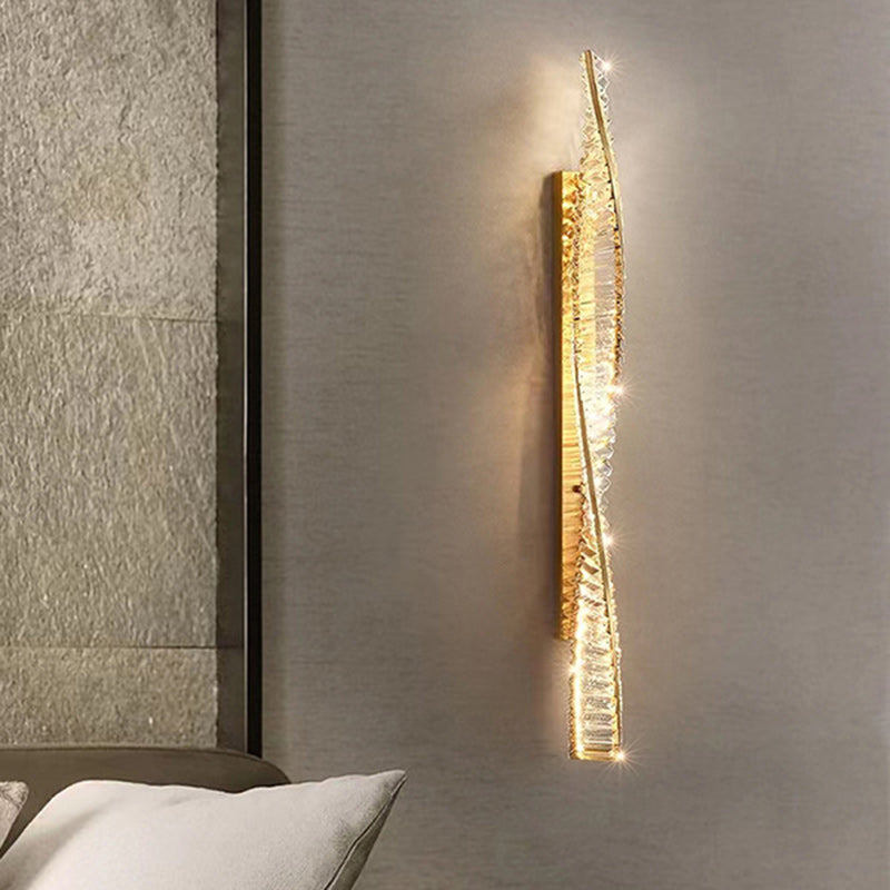 Luxury Twisted Stainless Steel Crystal LED Wall Sconce Lamp