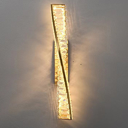 Luxury Twisted Stainless Steel Crystal LED Wall Sconce Lamp
