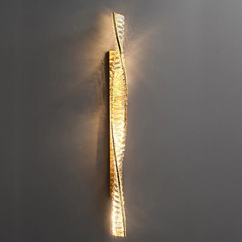 Luxury Twisted Stainless Steel Crystal LED Wall Sconce Lamp