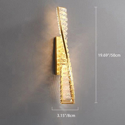 Luxury Twisted Stainless Steel Crystal LED Wall Sconce Lamp