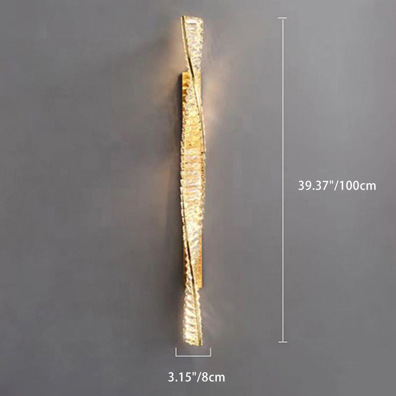 Luxury Twisted Stainless Steel Crystal LED Wall Sconce Lamp